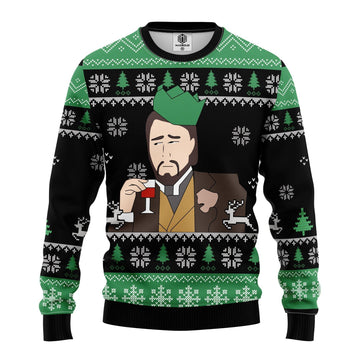 Merry Xmas Leonardo Dicaprio Drinking Meme Ugly Christmas Sweater 272