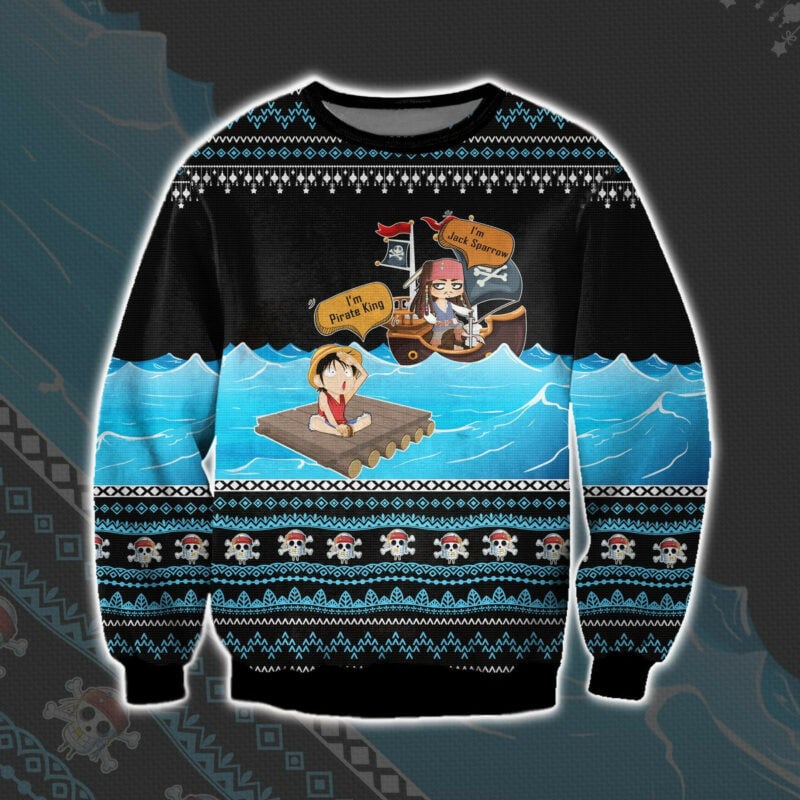 Monkey.d. Luffy Meets Jack Sparrow Ugly Christmas Sweater