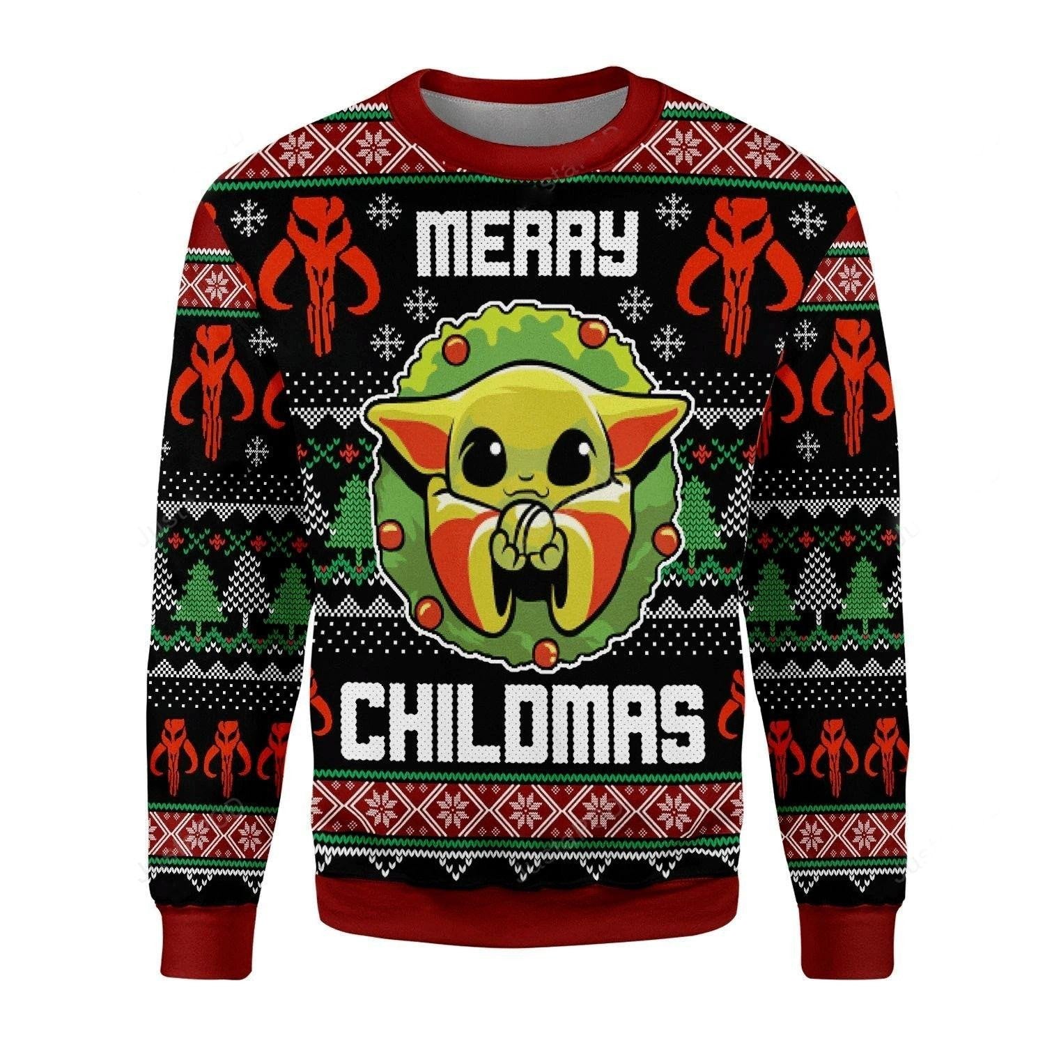 Merry Chilmas Cute Baby Yoda Ugly Sweater, Merry Chilmas Baby Yoda Christmas Sweater, Baby Yoda Gift, Baby Yoda Shirt