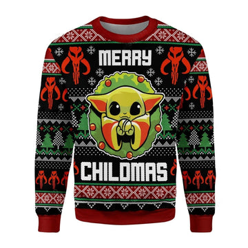 Merry Chilmas Cute Baby Yoda Ugly Sweater, Merry Chilmas Baby Yoda Christmas Sweater, Baby Yoda Gift, Baby Yoda Shirt
