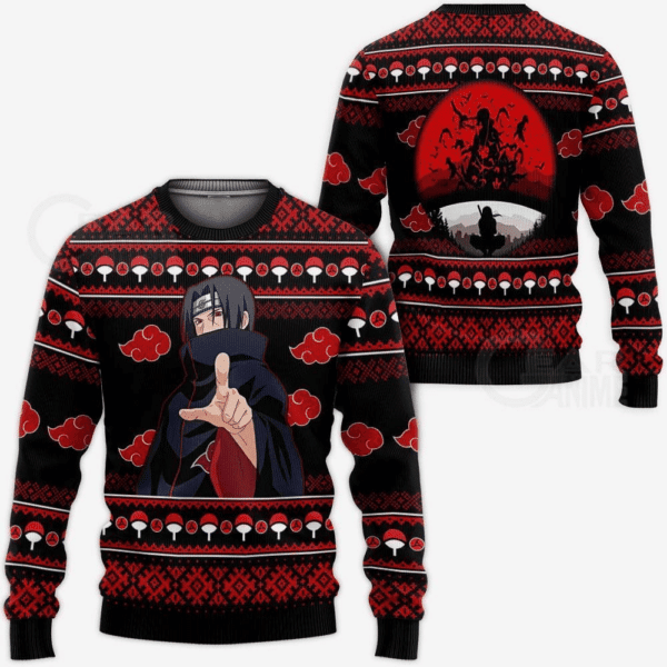 Akatsuki Itachi Naruto Anime 11 Ugly Sweater Gifts, Akatsuki Naruto Anime Gift Fan Ugly Sweater 894