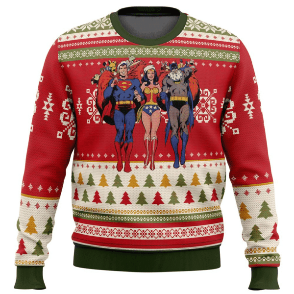 Batman Superman Wonder Woman Ugly Sweater Gifts, Batman Dc Gift Fan Ugly Sweater 340