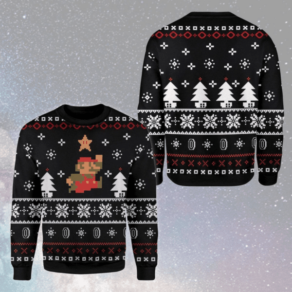 Super Mario Nintendo 3 Ugly Sweater Gifts, Sonic Super Mario Nintendo Gift Fan Ugly Sweater 196