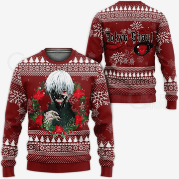Tokyo Ghoul Anime Ken Kaneki 10 Ugly Sweater Gifts, Tokyo Ghoul Anime Gift Fan Ugly Sweater 554