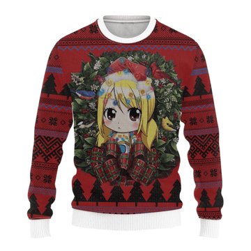 Fairy Tail Anime Chibi Lucy 17 Ugly Sweater Gifts, Fairy Tail Anime Gift Fan Ugly Sweater 927