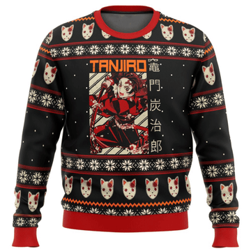 Demon Slayer Kimetsu No Yaiba Anime Kamado Tanjiro 18 Ugly Sweater Gifts, Demon Slayer Anime Gift Fan Ugly Sweater 594