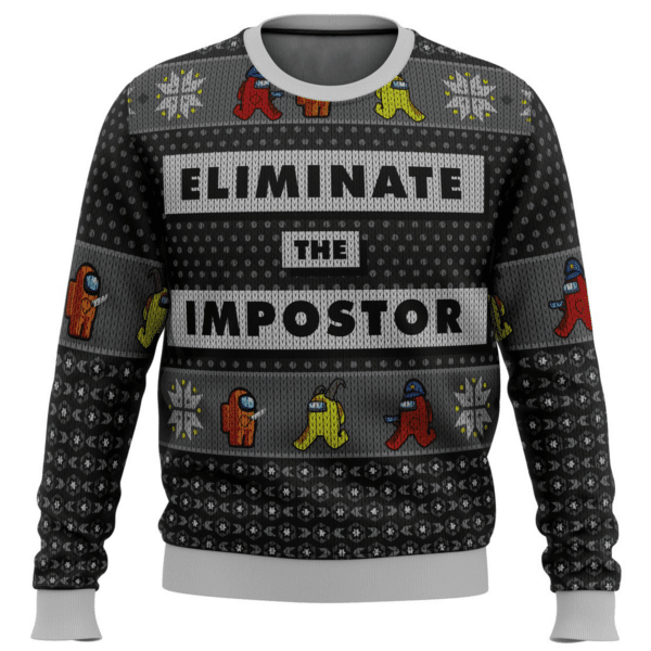 Among Us Eliminate The Impostor 8 Ugly Sweater Gifts, Among Us Gift Fan Ugly Sweater 637