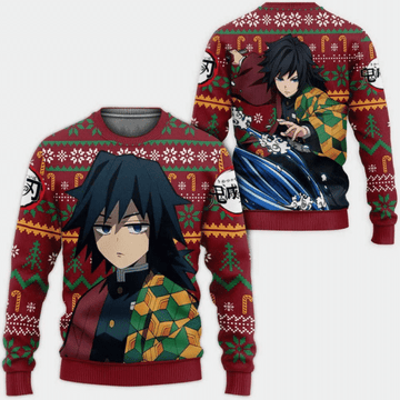 Demon Slayer Kimetsu No Yaiba Anime Giyu Tomioka 12 Ugly Sweater Gifts, Demon Slayer Anime Gift Fan Ugly Sweater 900