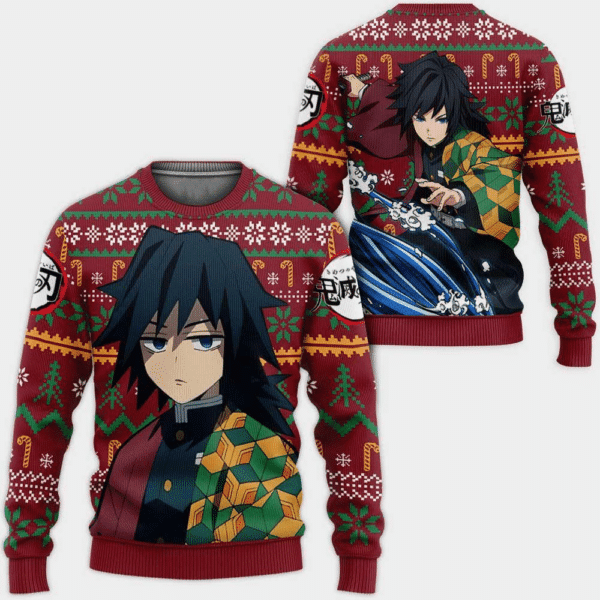 Demon Slayer Kimetsu No Yaiba Anime Giyu Tomioka 12 Ugly Sweater Gifts, Demon Slayer Anime Gift Fan Ugly Sweater 900