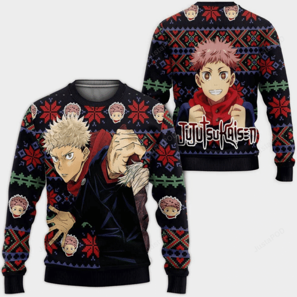 Jujutsu Kaisen Anime Yuji Itadori 9 Ugly Sweater Gifts, Jujutsu Kaisen Anime Gift Fan Ugly Sweater 668