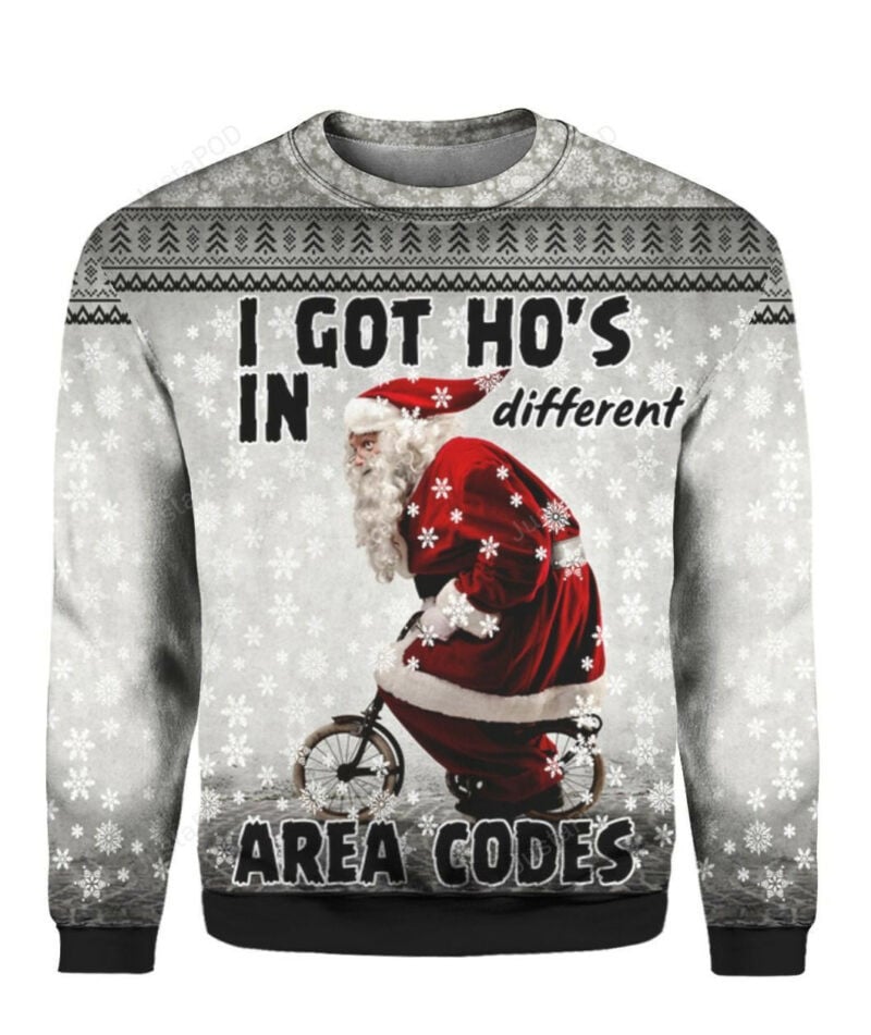I Got Ho's In Different Area Codes Ugly Christmas Sweater, All Over Print Sweatshirt