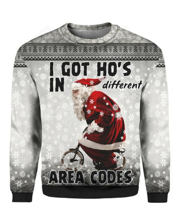 I Got Ho's In Different Area Codes Ugly Christmas Sweater, All Over Print Sweatshirt