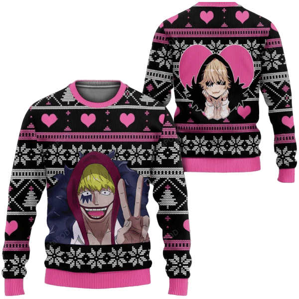 One Piece Anime Donquixote Doflamingo 46 Ugly Sweater Gifts, One Piece Anime Gift Fan Ugly Sweater 742