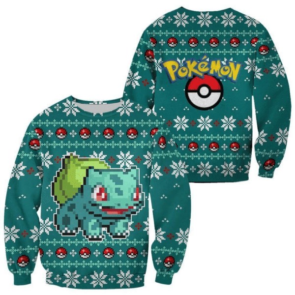 Pokemon Anime Bulbasaur 62 Ugly Sweater Gifts, Pokemon Anime Gift Fan Ugly Sweater 413