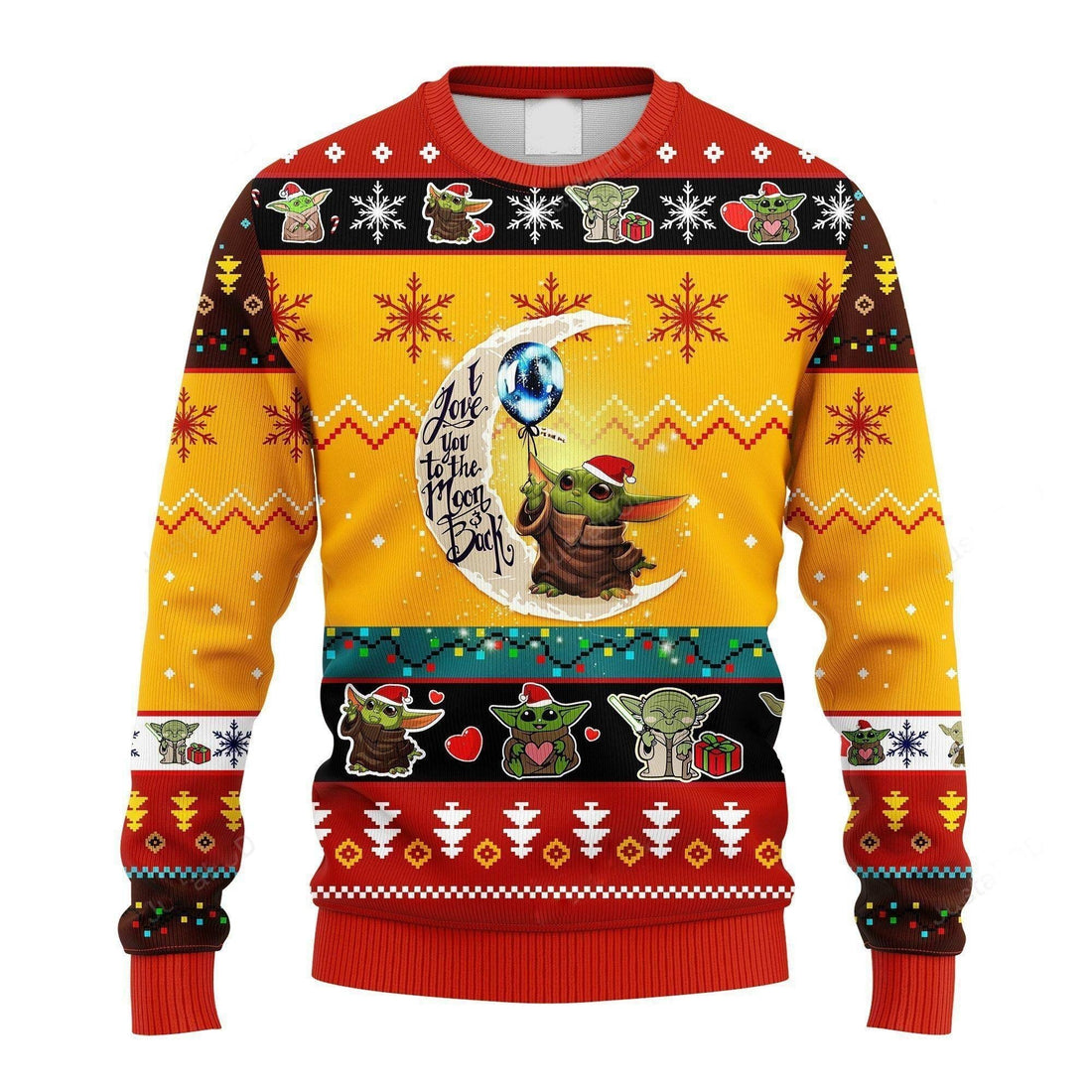 Baby Yoda Ugly Sweater, Baby Yoda Christmas Sweater, Baby Yoda I Love You To The Moon And Back Gift, Baby Yoda Shirt