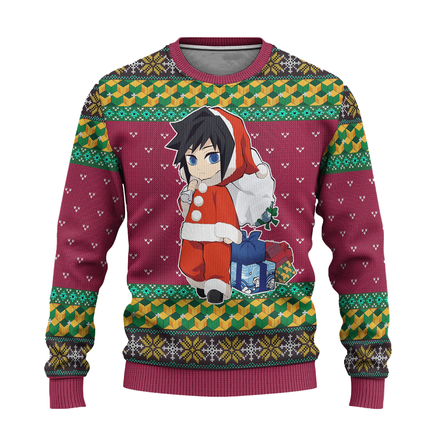 Demon Slayer Kimetsu No Yaiba Anime Giyu Tomioka 14 Ugly Sweater Gifts, Demon Slayer Anime Gift Fan Ugly Sweater