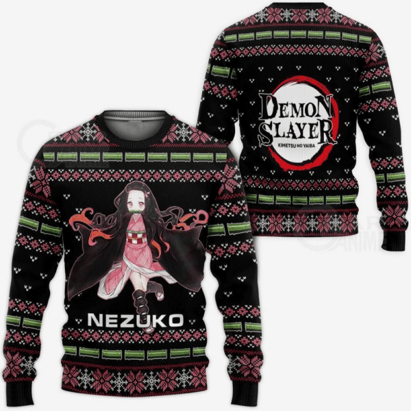 Demon Slayer Kimetsu No Yaiba Anime Kamado Nezuko 4 Ugly Sweater, Demon Slayer Anime Gift Fan Ugly Sweater 408