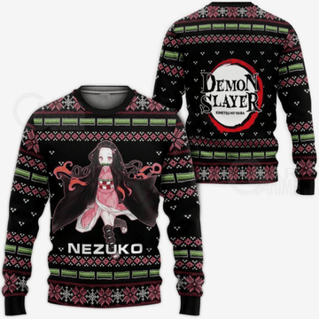 Demon Slayer Kimetsu No Yaiba Anime Kamado Nezuko 4 Ugly Sweater, Demon Slayer Anime Gift Fan Ugly Sweater 408