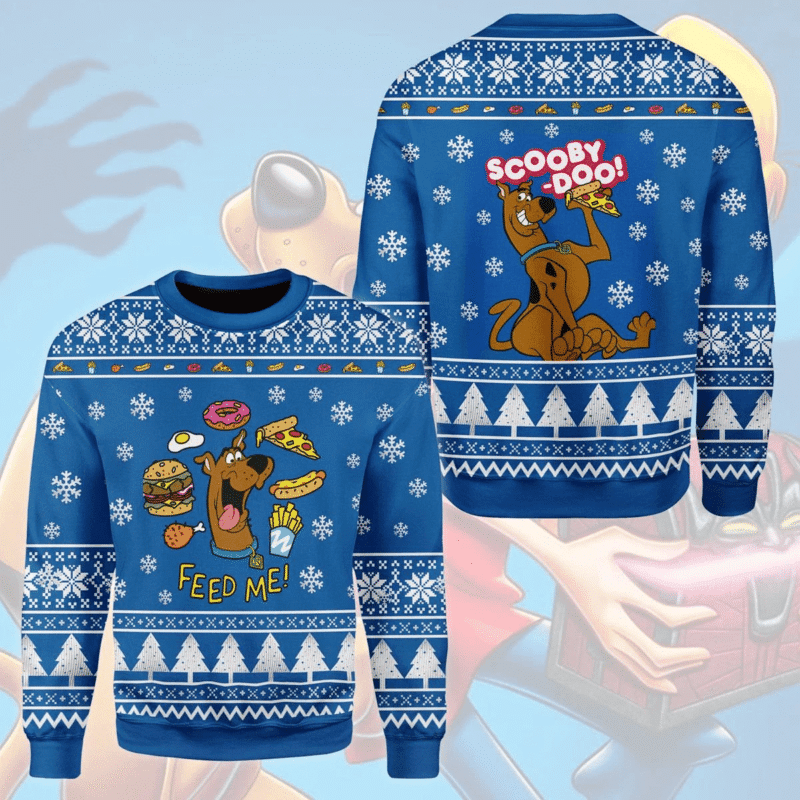 Funny Dog Feed Me Christmas Ugly Christmas Sweater