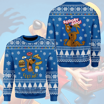 Funny Dog Feed Me Christmas Ugly Christmas Sweater