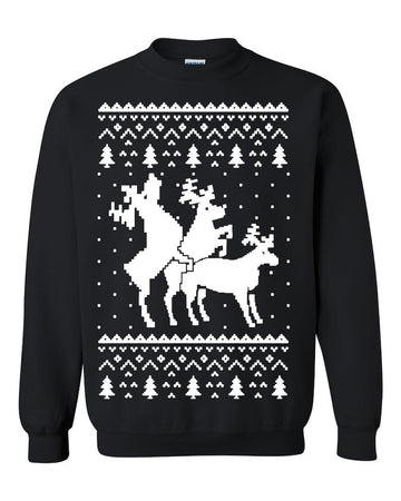 Reindeer Humping Ugly Sweatshirt, Christmas Ugly Sweater