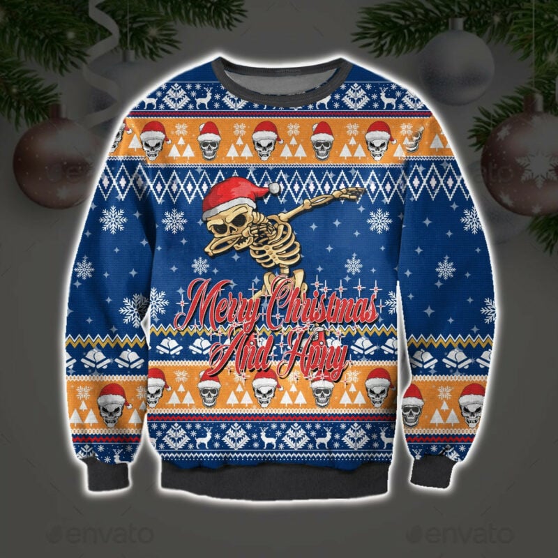 Skeleton Game Merry Christmas Ugly Sweatshirt, Christmas Ugly Sweater