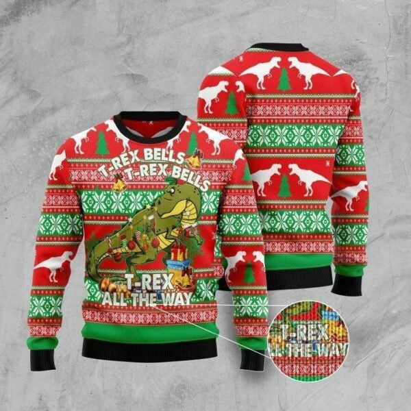T-rex Christmas Ugly Sweater, T-rex Christmas Gift, T-rex Christmas Shirt 460