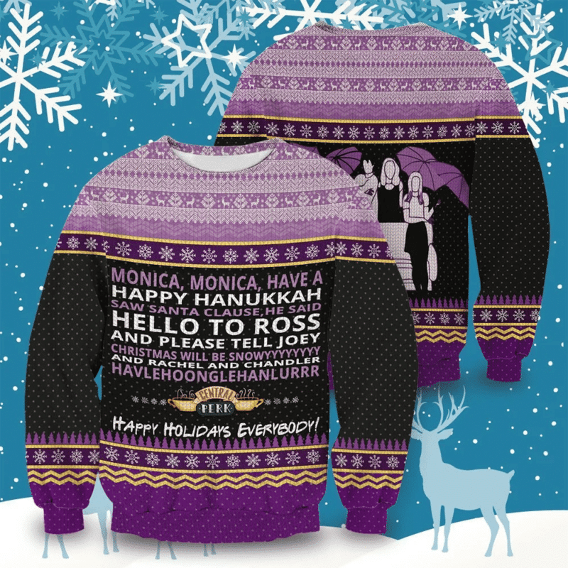 Monica Happy Hanukkah Ugly Christmas Sweater