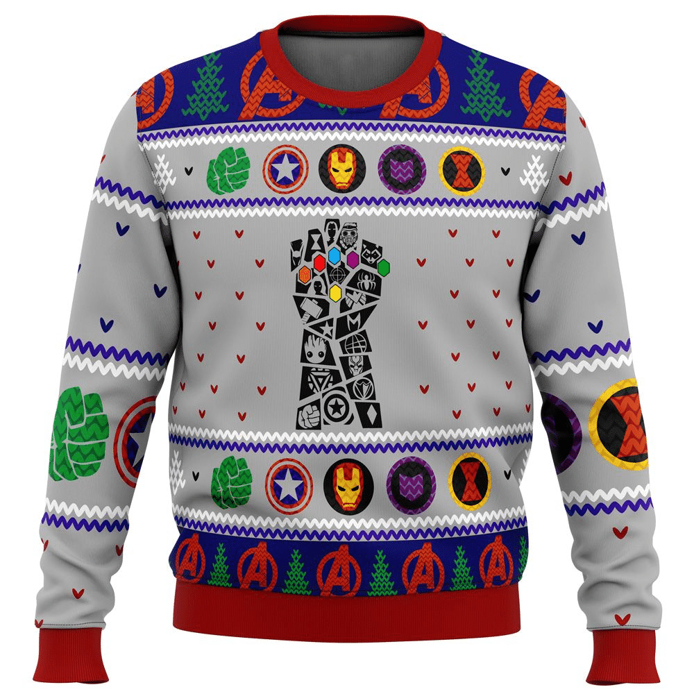Avengers Gauntlet Ugly Sweater Gifts, Avengers Gauntlet Gift Fan Ugly Sweater