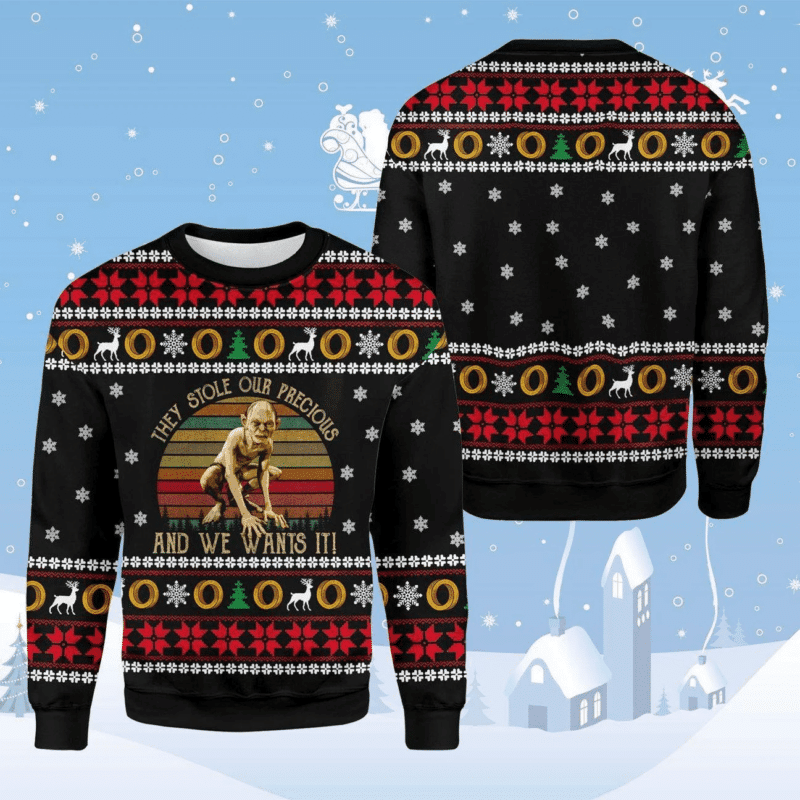 Retro Vintage They Stole Our Precious And We Wants It Ugly Christmas Sweater