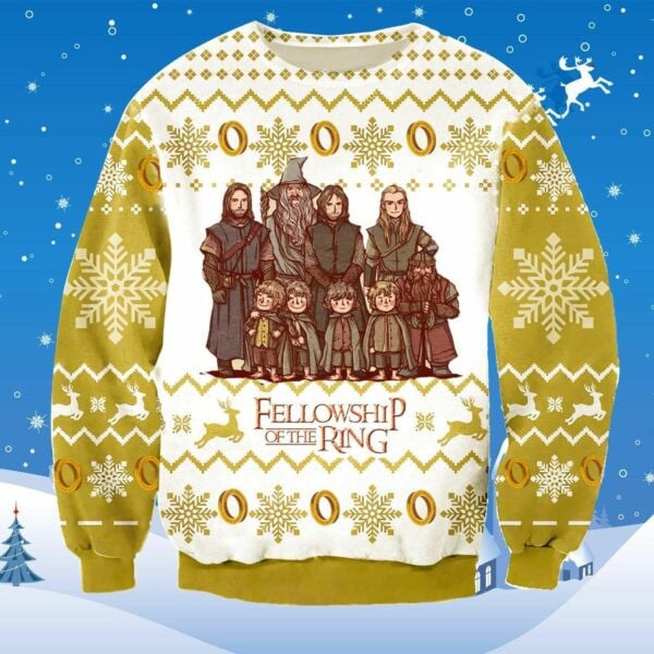 Lord Fellowship Of The Ring Ugly Sweater, Christmas Gift , Lord Fellowship Of The Ring 3d Ugly Christmas Sweater 532