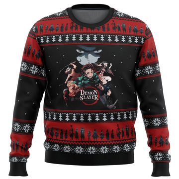 Demon Slayer Kimetsu No Yaiba Anime Kamado Tanjiro 19 Ugly Sweater Gifts, Demon Slayer Anime Gift Fan Ugly Sweater