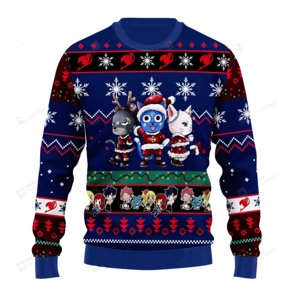 Fairy Tail Anime Christmas 5 Ugly Sweater Gifts, Fairy Tail Anime Gift Fan Ugly Sweater 667
