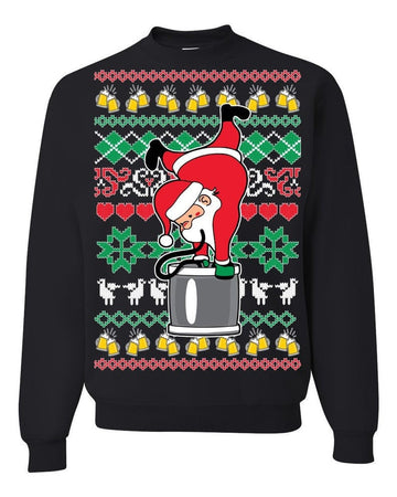 Santa Claus Keg Stand Ugly Sweatshirt, Christmas Ugly Sweater
