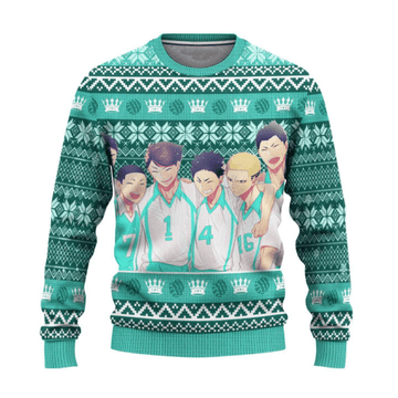 Haikyuu Anime Aoba Johsai High 11 Ugly Sweater Gifts, Haikyuu Anime Gift Fan Ugly Sweater 840