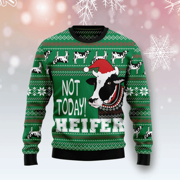 Cow Not Today Heifer Xmas Ugly Christmas Sweater
