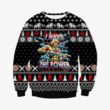 He-man Christmas Ugly Sweater, He-man Christmas Gift, He Man I Have The Power Christmas Shirt 655
