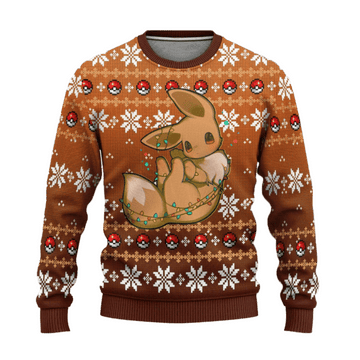 Pokemon Anime Eevee 59 Ugly Sweater Gifts, Pokemon Anime Gift Fan Ugly Sweater 698