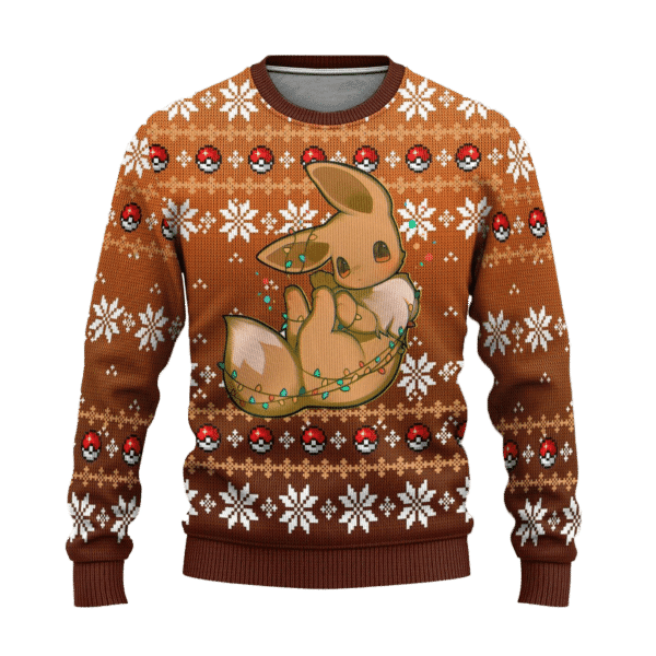 Pokemon Anime Eevee 59 Ugly Sweater Gifts, Pokemon Anime Gift Fan Ugly Sweater 698