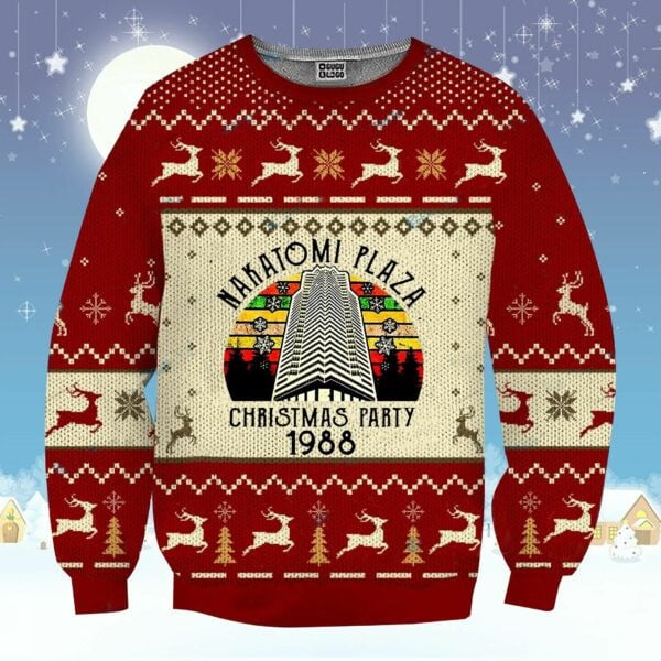 Nakatomi Plaza Christmas Party 1988 Ugly Sweater, Christmas Gift , Nakatomi Plaza Christmas Party 1988 Ugly Christmas Sweater 309