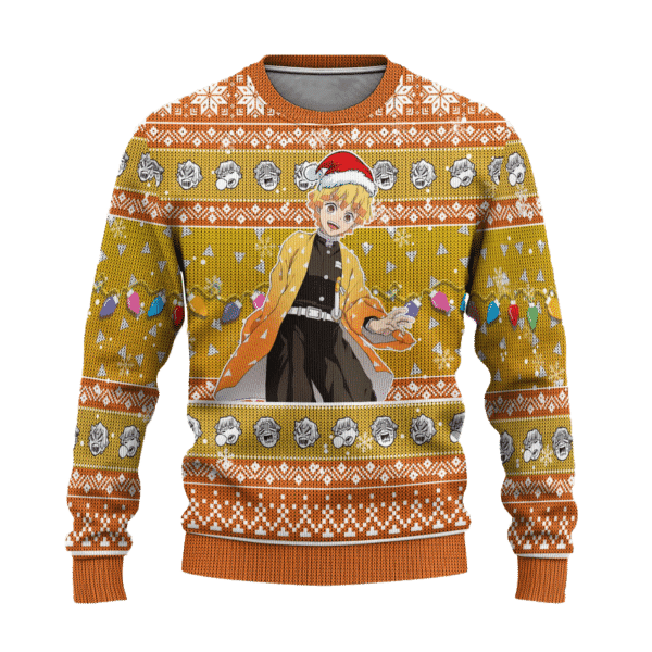 Demon Slayer Kimetsu No Yaiba Anime Agatsuma Zenitsu 27 Ugly Sweater, Demon Slayer Anime Gift Fan Ugly Sweater 931