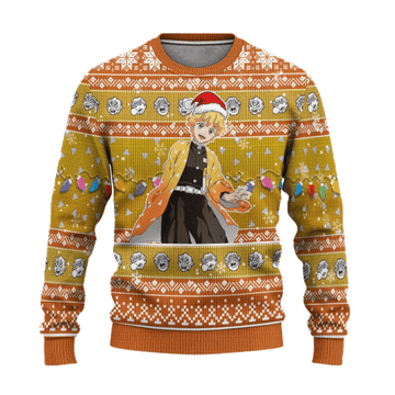 Demon Slayer Kimetsu No Yaiba Anime Agatsuma Zenitsu 27 Ugly Sweater, Demon Slayer Anime Gift Fan Ugly Sweater 931