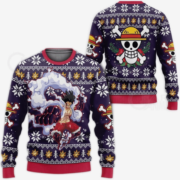One Piece Anime Monkey D. Luffy 31 Ugly Sweater Gifts, One Piece Anime Gift Fan Ugly Sweater 514