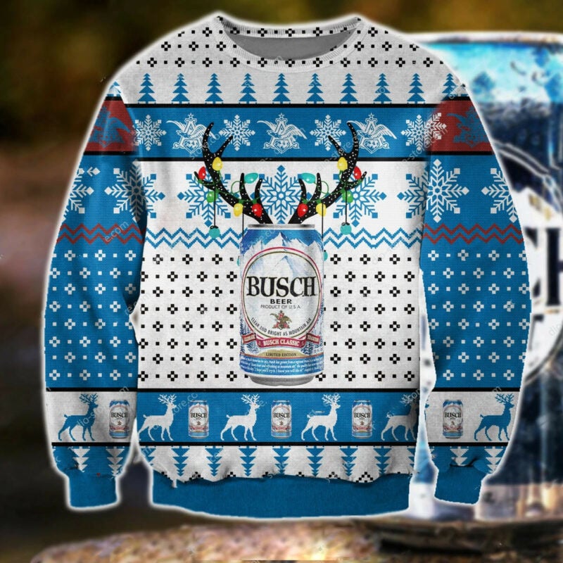Busch Beer Knitting Christmas Sweater