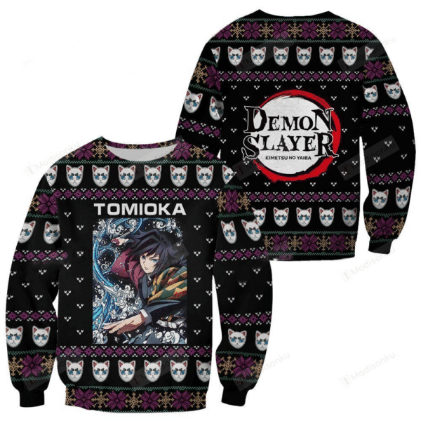 Demon Slayer Kimetsu No Yaiba Anime Giyu Tomioka 10 Ugly Sweater, Demon Slayer Anime Gift Fan Ugly Sweater 256