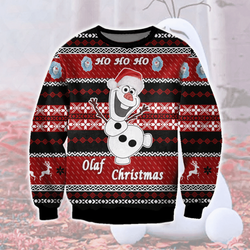 Frozen Olaf Ho Ho Ho Full Print Ugly Christmas Sweater