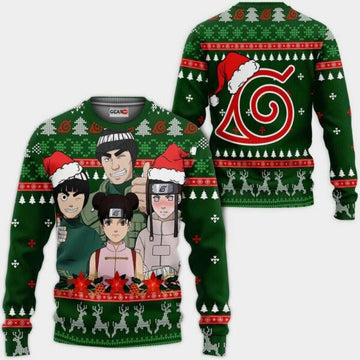 Konoha Team Guy Ugly Christmas Sweater Custom Naruto Anime Xmas 1k414 Gifts ,naruto Anime Xmas Christmas Gift Fan 398