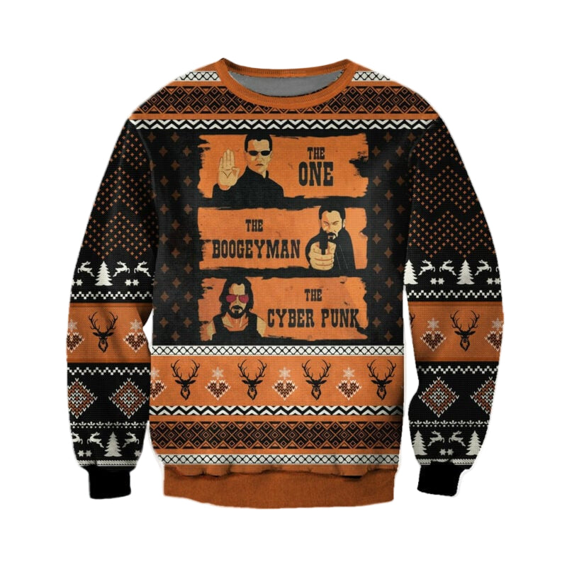The One The Boogeyman And The Cyber Punk Ugly Christmas Sweater