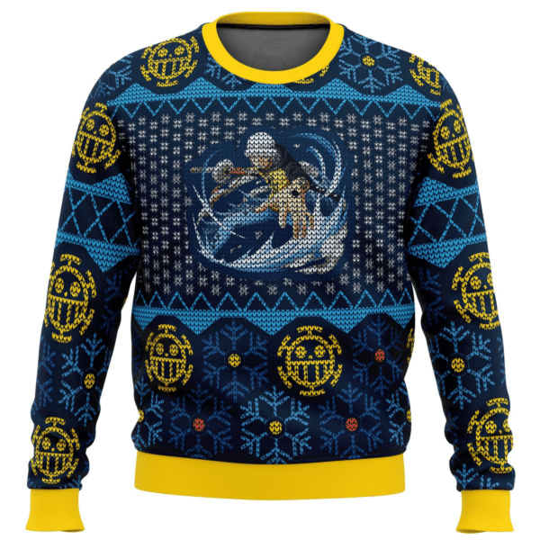 One Piece Anime Trafalgar D. Water Law 6 Ugly Sweater Gifts, One Piece Anime Gift Fan Ugly Sweater 822