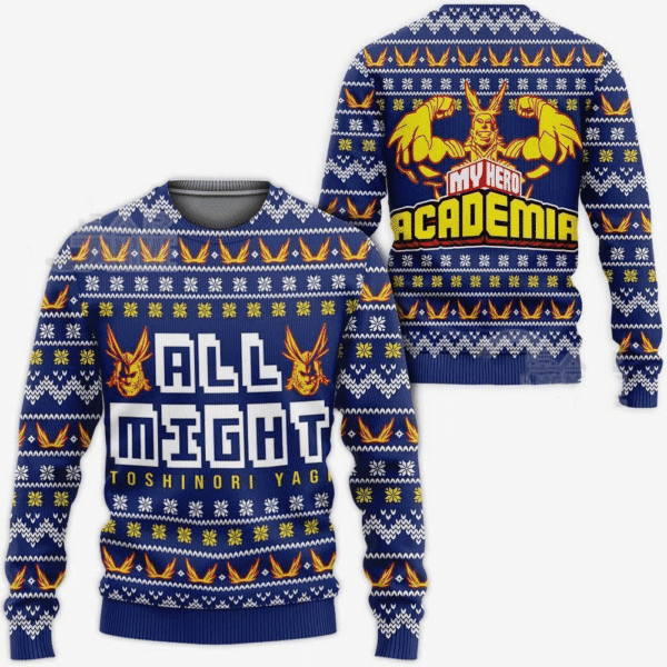 My Hero Academia Anime All Might 22 Ugly Sweater Gifts, My Hero Academia Anime Gift Fan Ugly Sweater 197